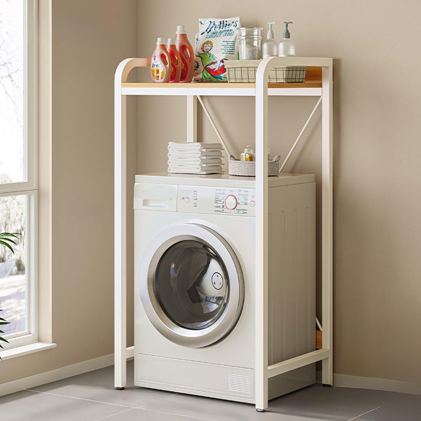 Amazon｜MDDKOP 洗濯機ラック 洗濯機収納ラック 洗濯機上収納